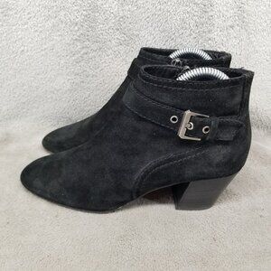 Aquatalia Shoes Womens Size 7 Black Suede Side Zip Ankle Boots